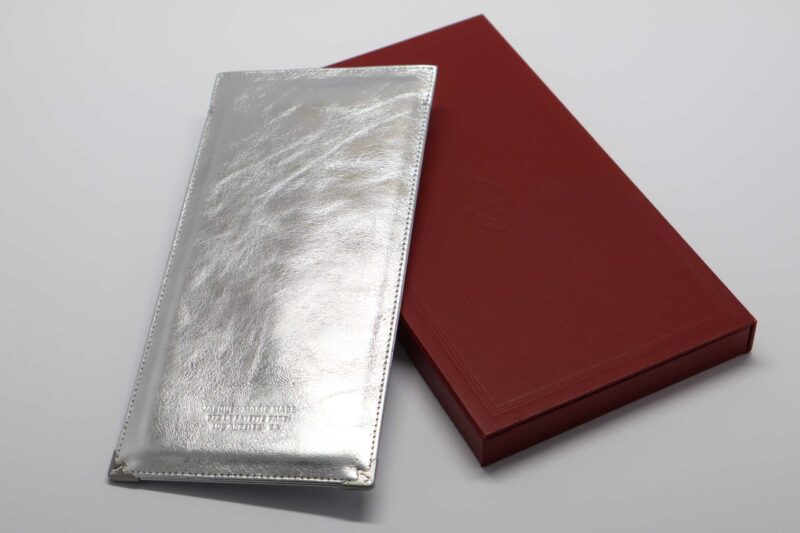 JACQUES MARIE MAGE SOFT POUCH – GENUINE LEATHER SILVER